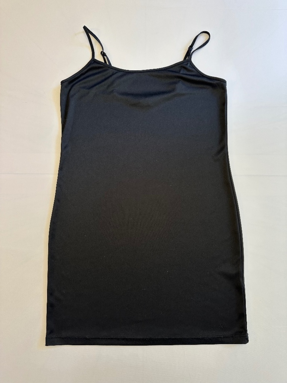 Forever 21 Black Cami Slip Mini Dress Size Medium Bodycon Layering Basic